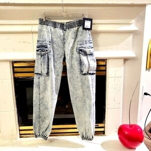 Norma Kamali | BF Cargo Denim Jogger